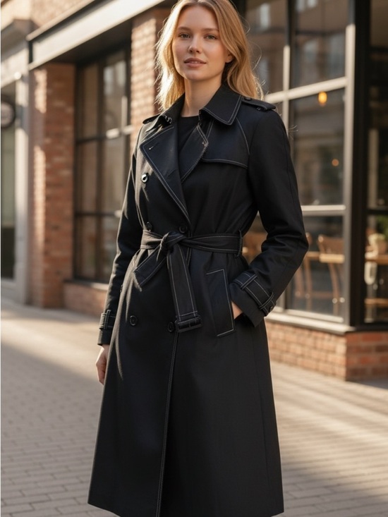 LOFT Jackets & Blazers - Blue Trench Coat Belted Double Breasted Classic Minimalist Preppy Fall Jacket